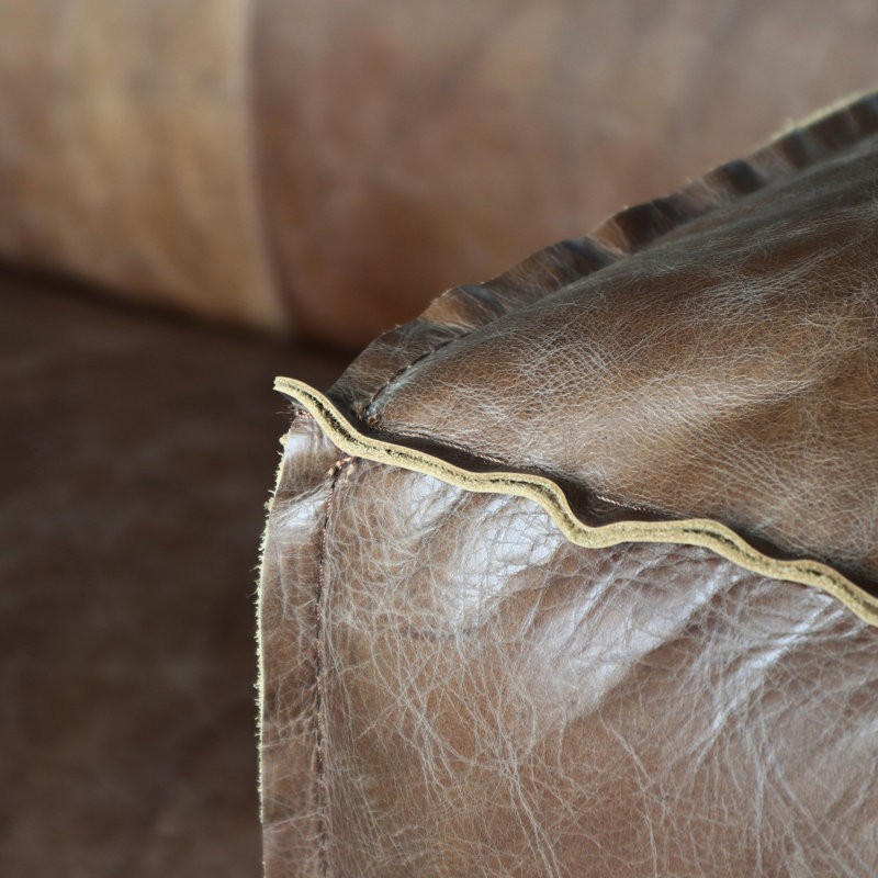 Cuir brun moderne avec rembourrage de siège serré, 2 pièces, sans assemblage
