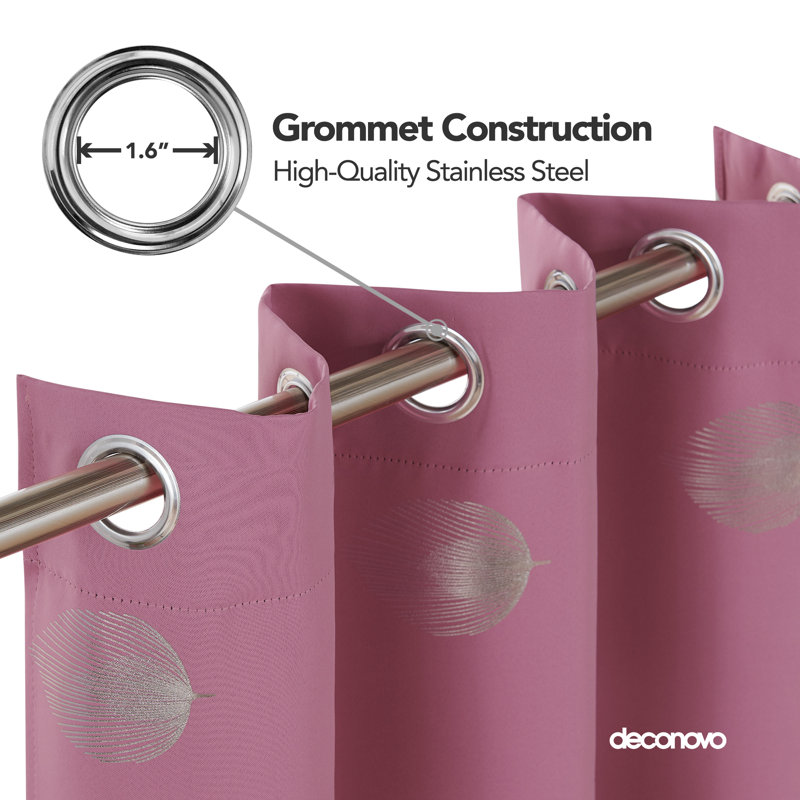 Víctor Room Darkening Curtain Pair, Pink, 42" W x 62" L