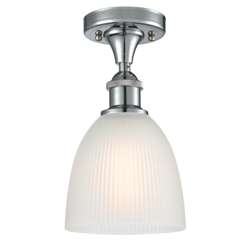 Plafonnier semi-encastré 1 lumière Madelina, Blanc, Ampoule non incluse, Chrome poli