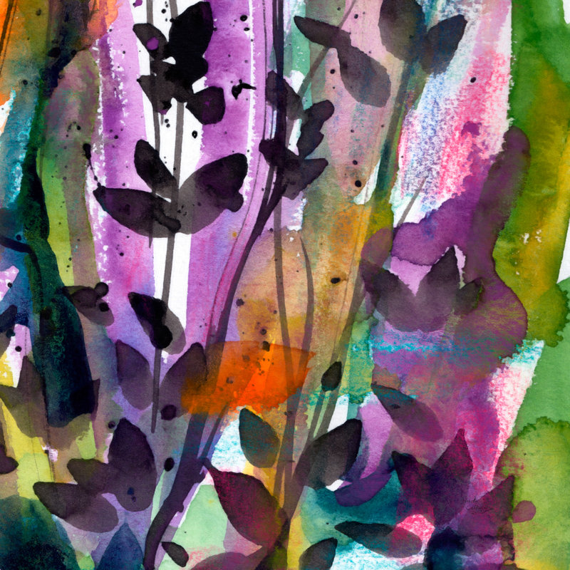 Harper Harpernn Ginette Fine Art In The Lavender 2 par Ginette Callaway, H 36 po x l 36 po, Cadre simple érable érable, Oui