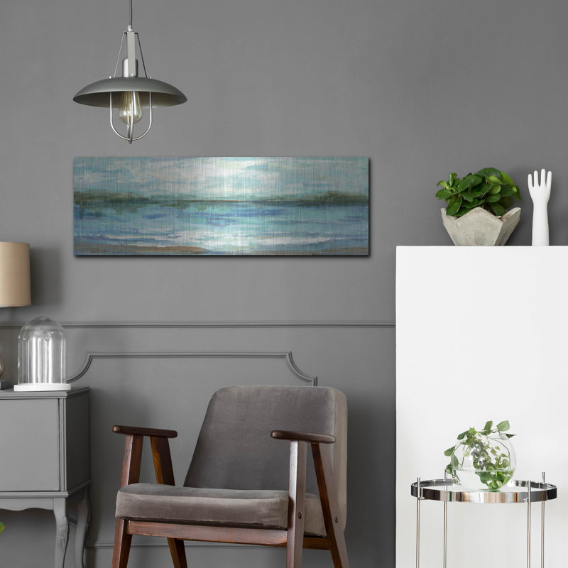 «Mirrored Sky» par Silvia Vassileva, art mural en métal, 48 po x 16 po, H 12 po x l 36 po