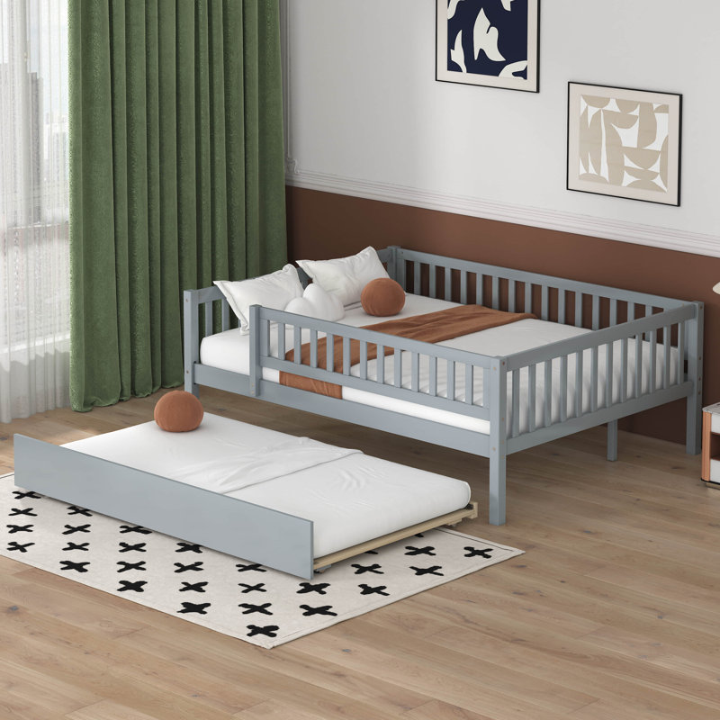 Haylyn Full Platform Bed with Trundle, Grey