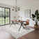 Modern Floral Machine Washable Rug for Living Room, Farmhouse Flower Soft Non Shedding Floor Covering with Non Slip TPR Backing, Indoor Foldable Low Pile Thin Mat