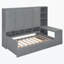 Lit de jour en bois avec trois tiroirs, armoire tout-en-un, bureau et tablettes-986709522-986709521
