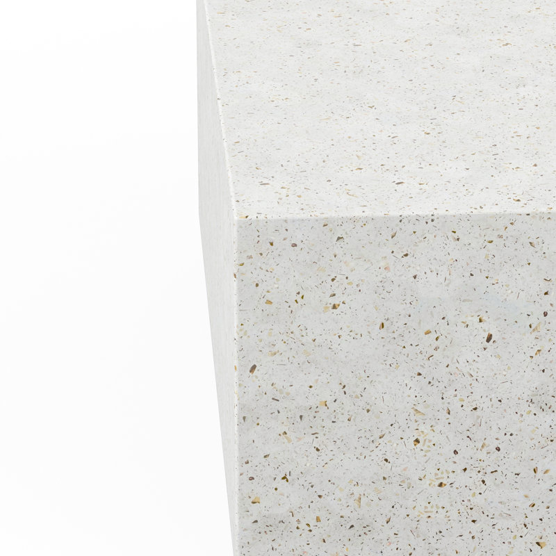 Mixx Bloc Coffee Table, Ivory Terrazzo, 16.5" H x 39.5" W x 39.5" D