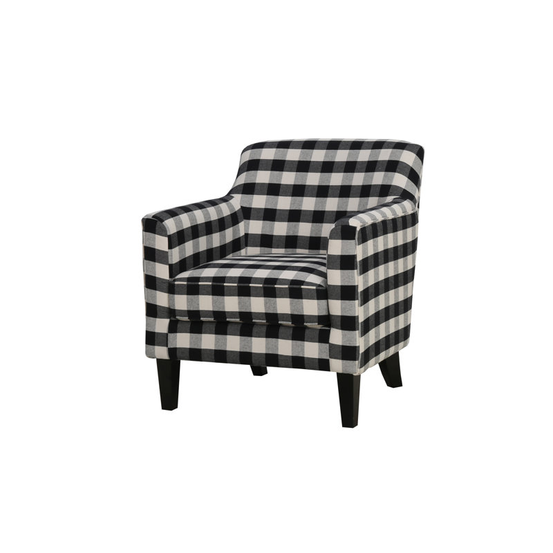 Fauteuil en chenille de 29,75 po de largeur Wendyn, Chenille noire / blanche
