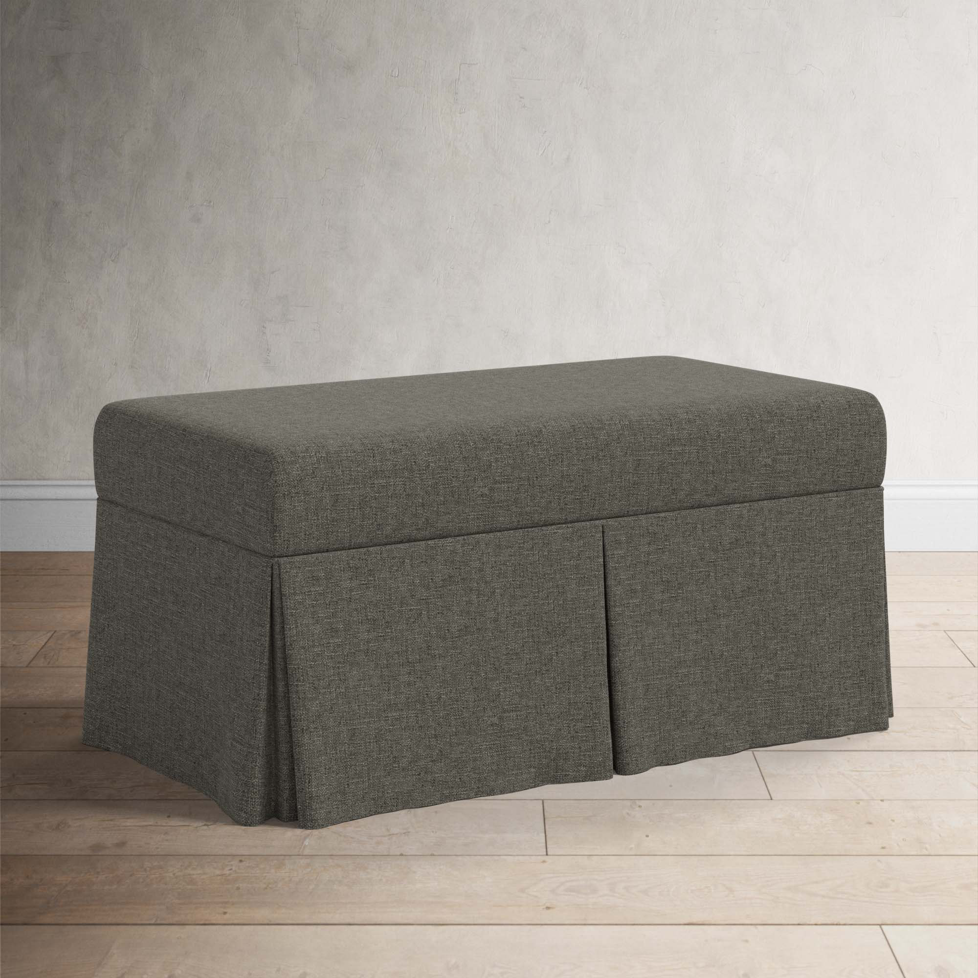 Wyatt Storage Bench, Zuma Charcoal Textured Linen