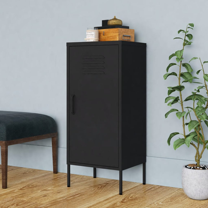 Storage Cabinet Freestanding File Cabinet with Shelves for Office Steel, Black
