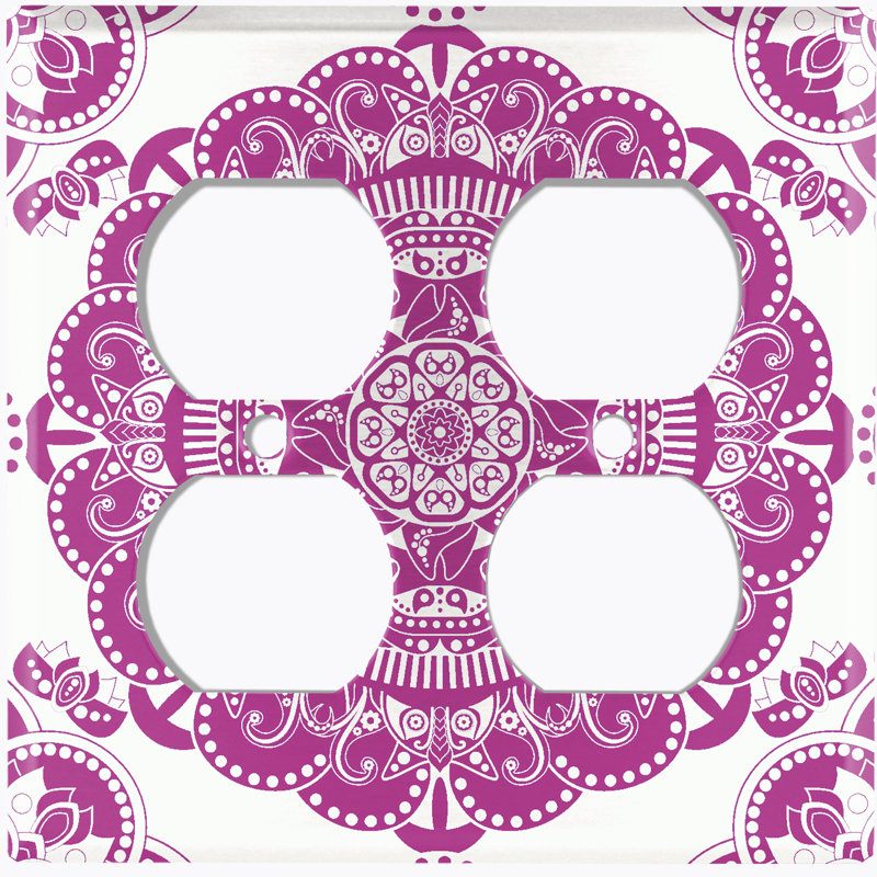 Plaque murale 2 prises doubles, Mauve