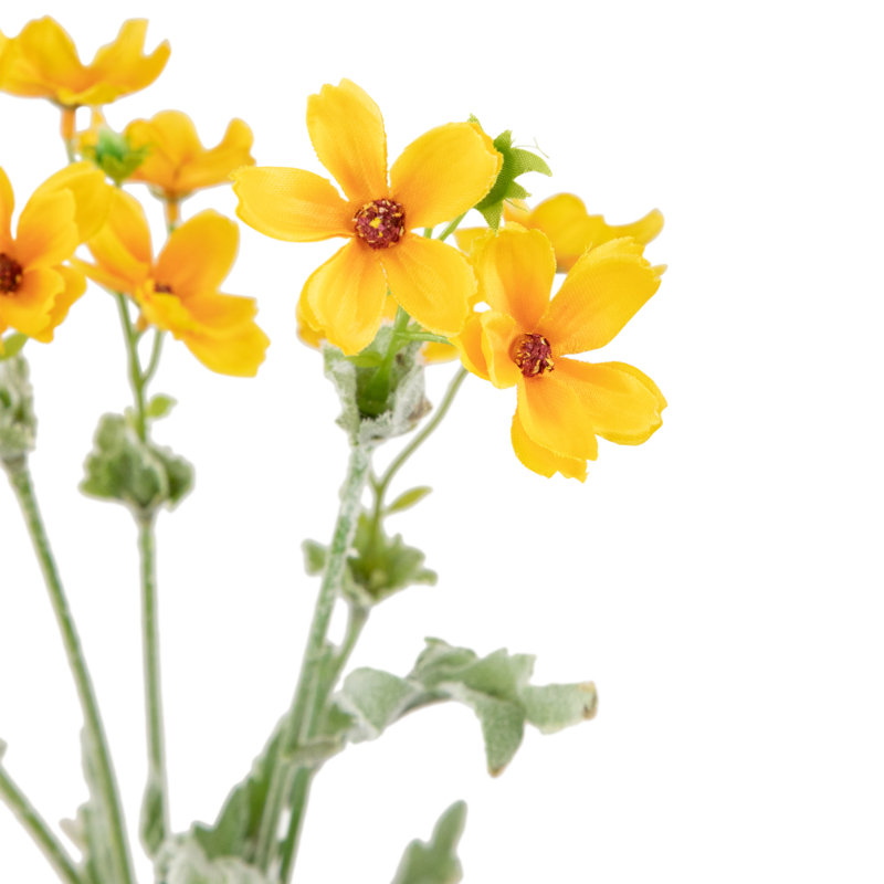 27.5" Gold and Yellow Artificial Silk Baby Cosmos Floral Spray