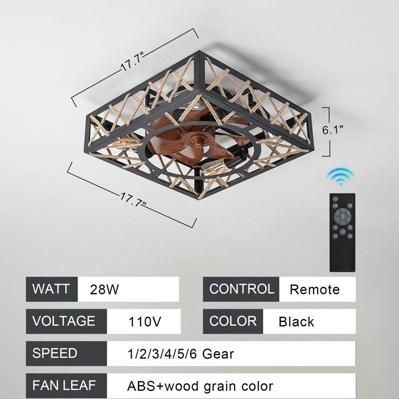 Ventilateur de plafond rustique et télécommande Farmhouse