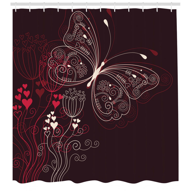 Shower Curtain with Hooks Included, 69" H x 105" W