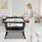 3-in-1 Baby Bassinet Bedside Bed | Baby Headboard Bassinet With Wheels And Storage Basket, Full Mesh And Adjustable Height Headboard Crib Essential Items For Newborns 0-6 Months-1277654092