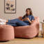 Bean Bag Bazaar Natalia Corduroy Armchair Bean Bag and Round Footstool-125475878