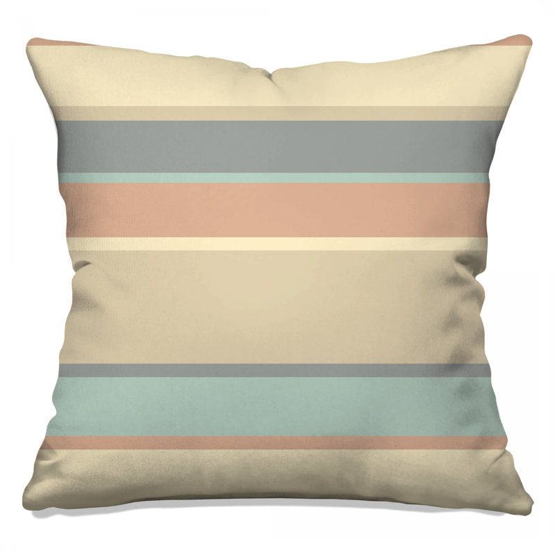 Beige Gray Stripes Double Sided Throw Pillows, 26 x 26 inches