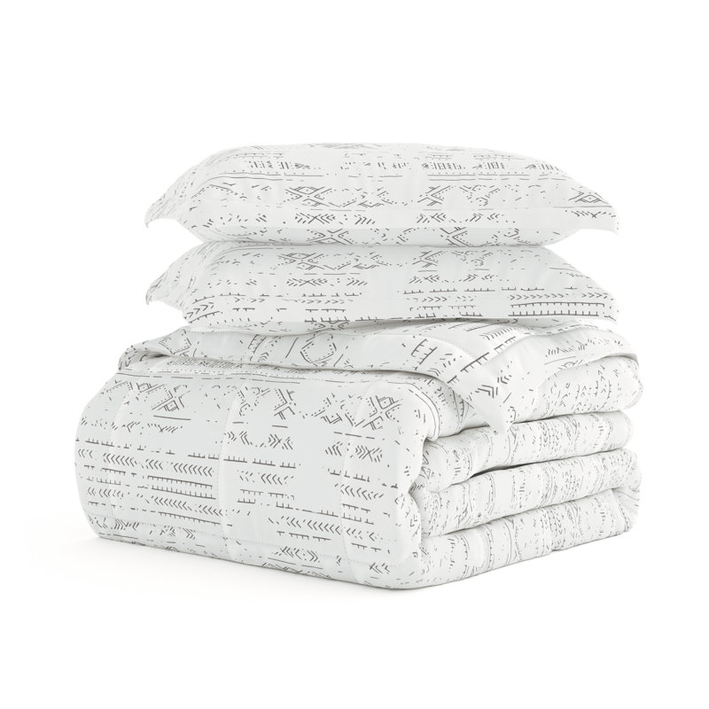Light Gray Reversible Microfiber Twin Comforter Set