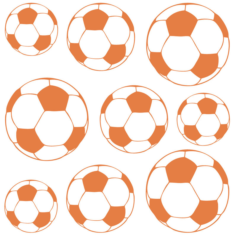Adhésif décoratif ballons de soccer, H 41 po x l 40 po x P 0,01 po, Kaki