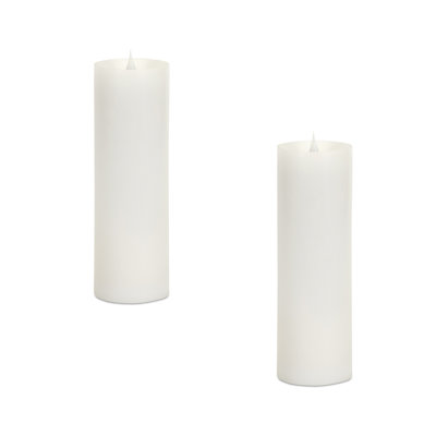 Ensemble de deux chandelles blanches sans flamme