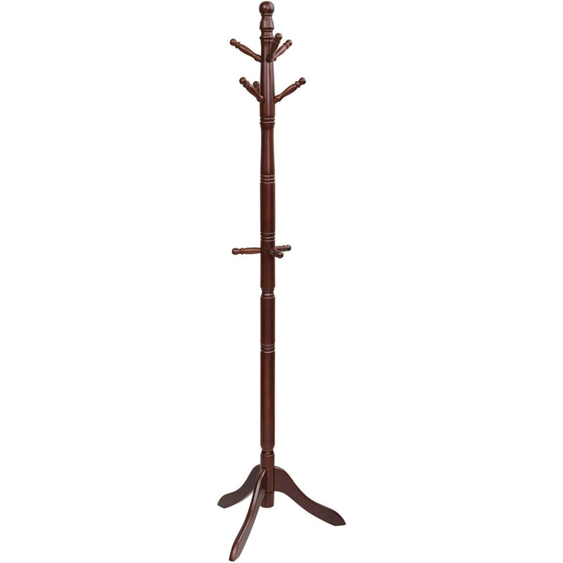 Anselmi Freestanding 9 - Hook Coat Rack, Brown