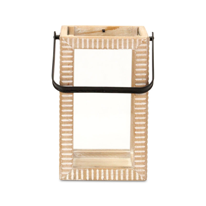 Lanterne en bois à motif Aber Ridge, H 9,5 po x l 6,5 po x P 5,75 po