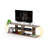 68 Inch Tv Stand, Mid Century Modern Solid Wood Entertainment Centre With 4 Shelves Open Storage, Walnut/Yellow Storage Centre,-1908496359