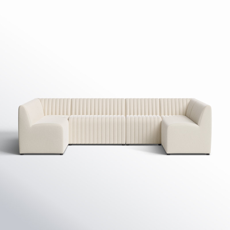 Augustine Modular Sectional, 31.5" H X 119.5" W x 66.5" D, Cream Polyester
