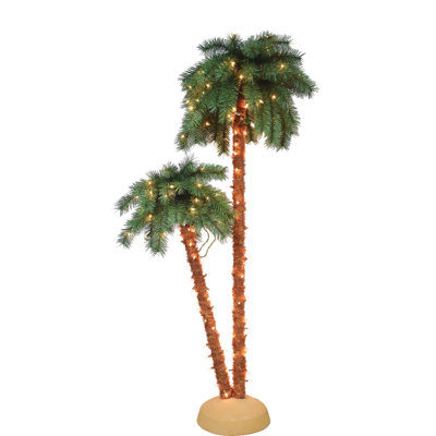 72' H Lighted Artificial Tropical Christmas Tree