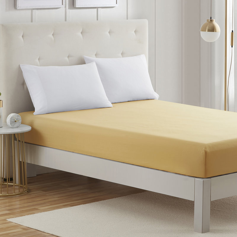  Soft Microfiber Fitted Sheets Moisture Wicking Fitted Bed Sheets Fits Up to 16" Deep Pocket, Twin, Camel