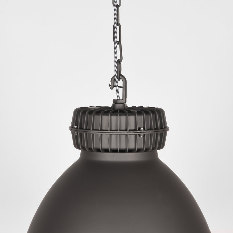 Angus 1 - Light Dome Pendant, Burned Steel