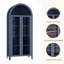 Armoire de cuisine arquée avec portes en verre, armoire de rangement à 5 niveaux avec tablette réglable pour la maison-1599767207