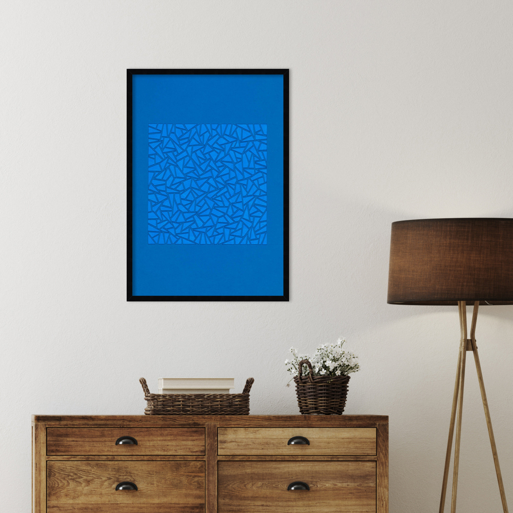 Blue World by Alex Dunn, Black, 33" H x 23" W