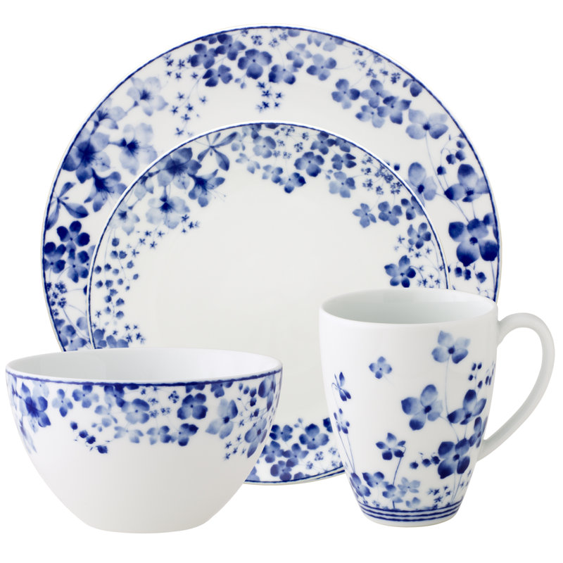 Noritake Bloomington Road 4-Piece Place Setting, Service for 1, Blue
