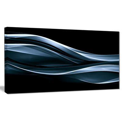« fractal lines », impression sur toile tendue en bleu/noir