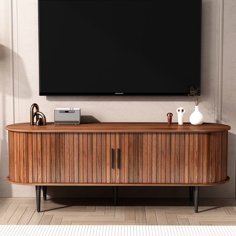 Scarlett 55" Modern TV Stand, Walnut, 21.65" H x 55" W x 15.75" D