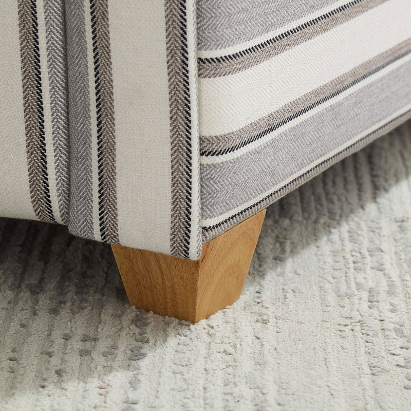 Fauteuil d'appoint rembourré 40,94 po Divanique, Mélange de polyester gris à rayures