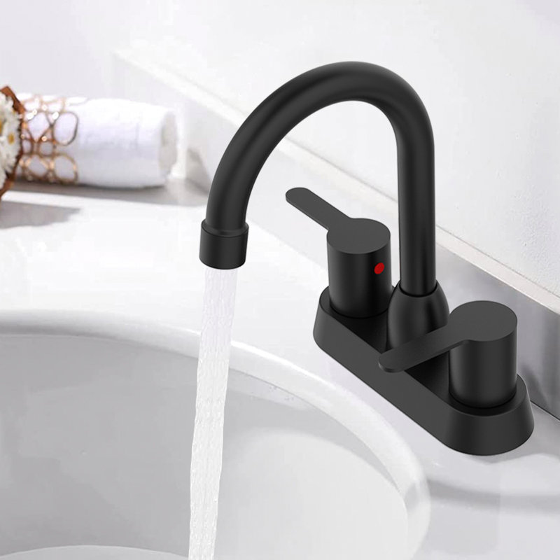 Centerset 2-handle Bathroom Faucet, Black