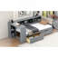 Lit plateforme simple en bois avec tablettes de rangement, tiroirs, station de charge et tête de lit tapissier-611551812-611551814