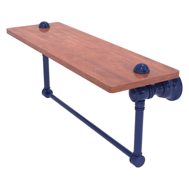 Tablette flottante avec barre à serviettes Carolina, H 7 po x l 16 po x P 5,54 po, Bleu méditerranéen