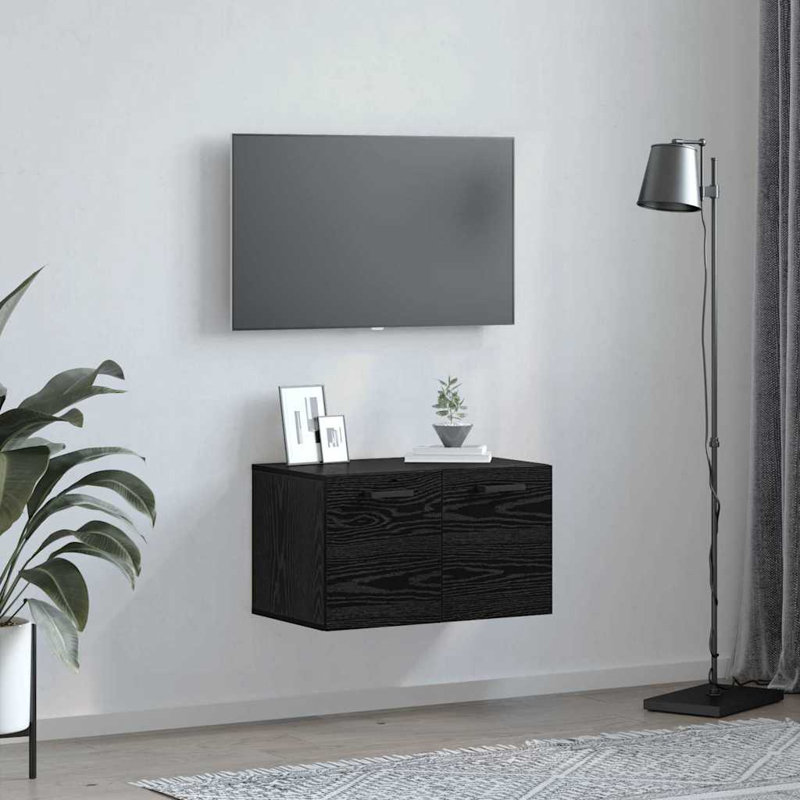 vidaXL Wall-Mounted Cabinet Wall-mounted Engineered Wood Storage Indoor Modern, Black Oak