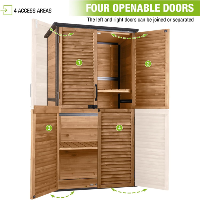 Outdoor Storage Cabinet Upgraded with Metal Frame Durable Storage Shed with Floor and Adjustable Shevels Waterproof Garden Tool Shed