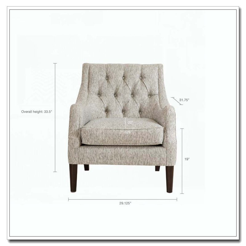 Fauteuil d'appoint capitonné, Gris