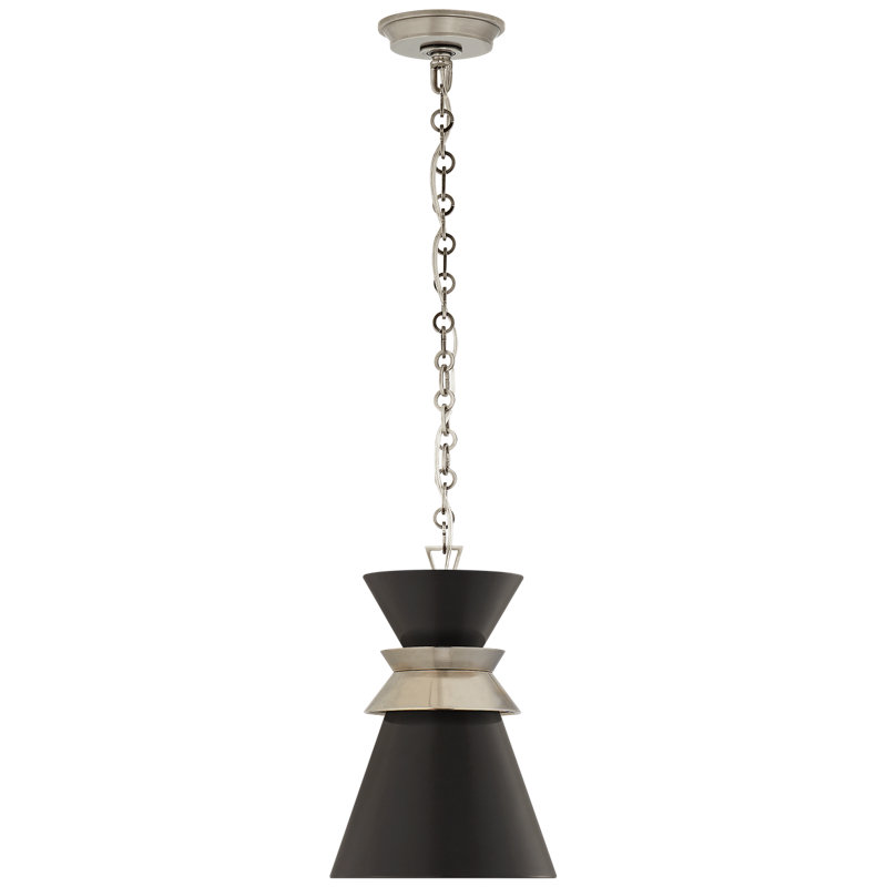 Chapman & Myers Alborg Small Stacked Pendant, Matte Black, Antique Nickel