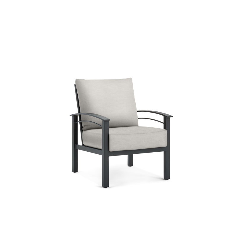 Stanford Cushion Lounge Chair, Light Gray, Weathered Teak