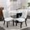 Nikki Collection Modern,High-End Tufted Solid Wood Contemporary PU And Velvet Upholstered Dining Chair With Wood Legs Nailhead Trim  2 Pcs Set