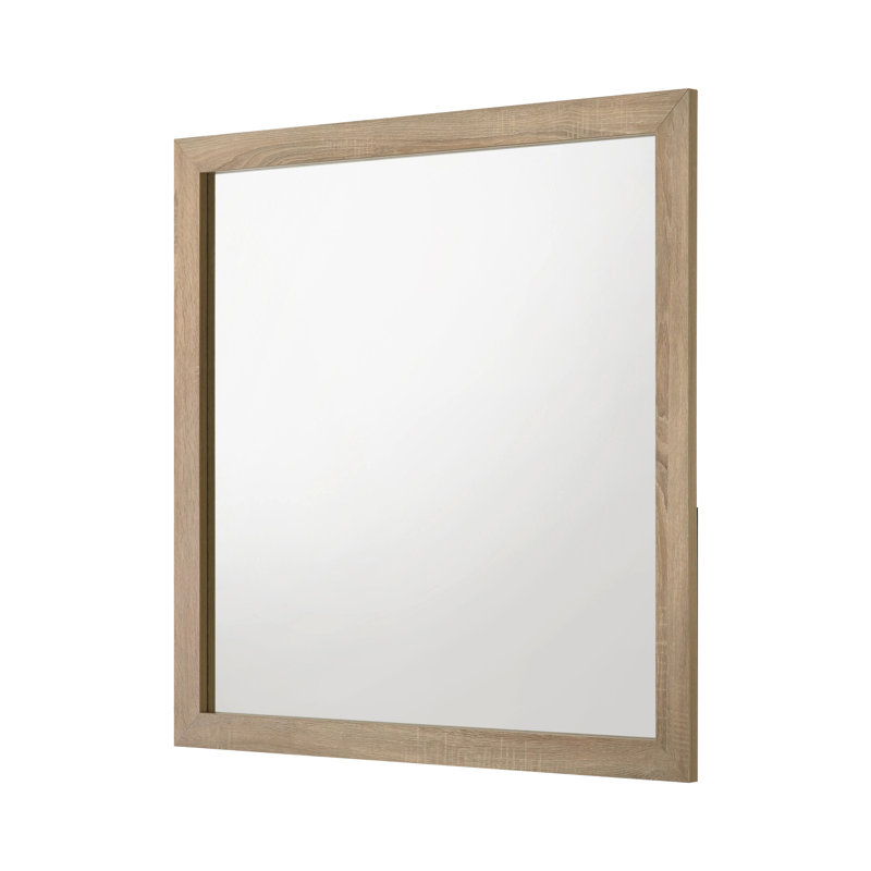 Miroir de coiffeuse Poxy, cadre en bois brun clair, 40 po