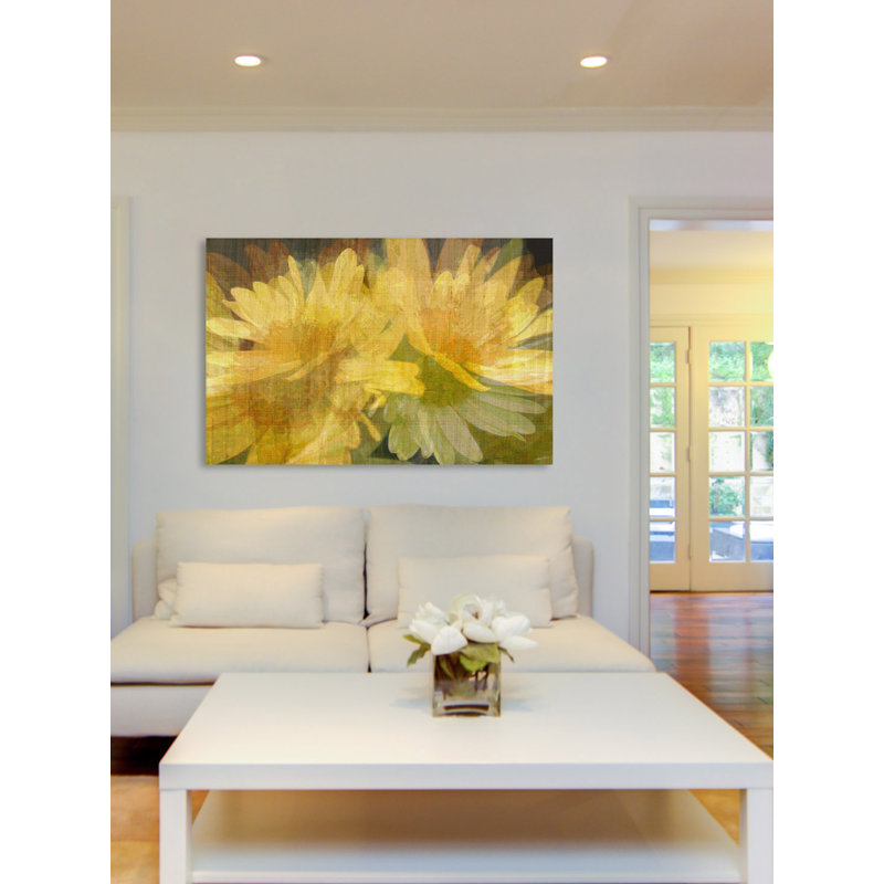 Yellow and Green Floral Canvas Print, 24" x 36"