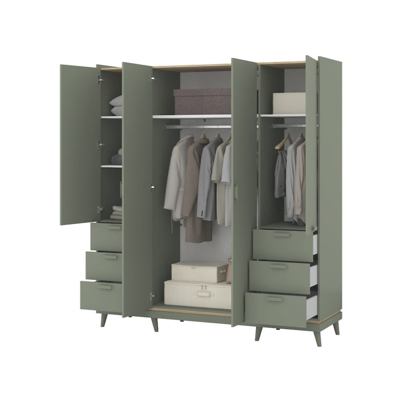 Manufactured Wood Wardrobe, Green
