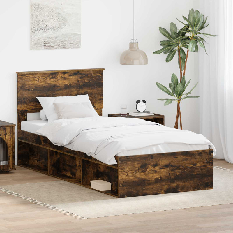 Bed, Smoked Oak, European Single (90 x 200 cm)