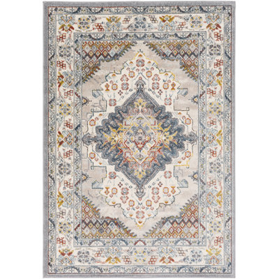 Tapis gris à motif oriental Flatiron
