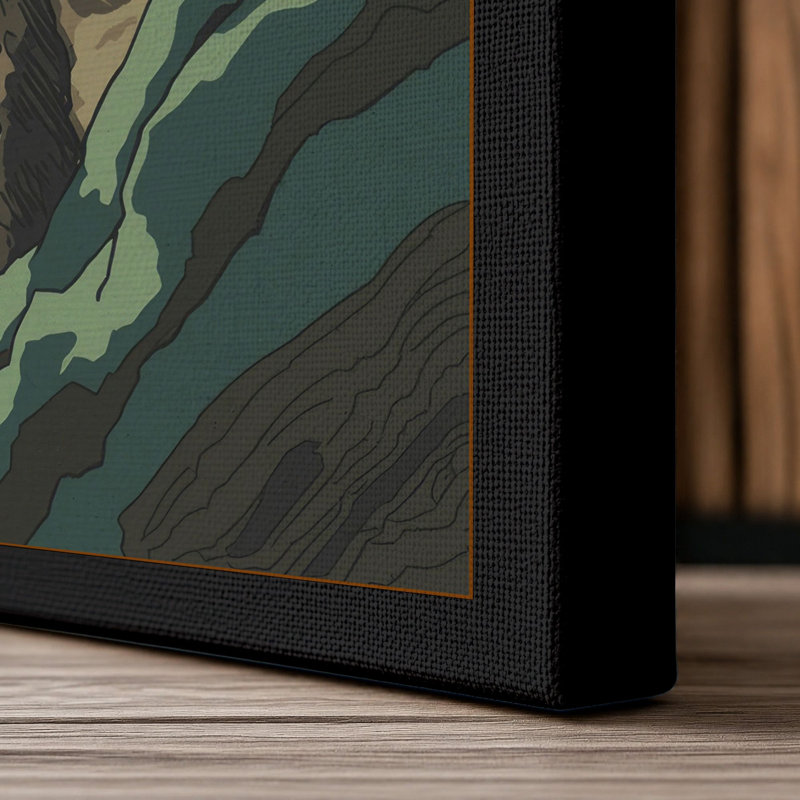 Gnarled Bonsai Japandi - Wrapped Canvas, 24x16 - 61.0 x 40.6 cm, Black Border